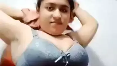 Indian girl stripping salwar and big boobs show