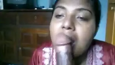 Indian maid hot sucking hubby's cock