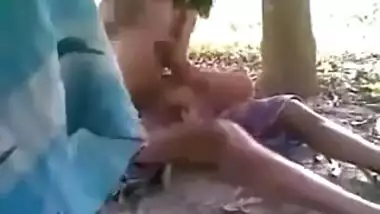 Indian girl has threesome with her boyfriends in the jungle