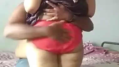 She is talking on phone and husband playing with her huge ass