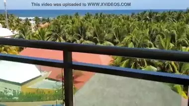 Hot indian housewife exposes and fingers herself on public balcony desi POV Indian