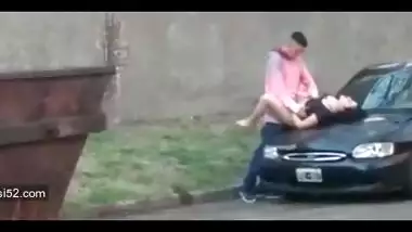 Hot lover fucking on car