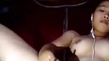 Indian girl masturbating with cucumber and cum