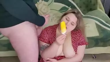 Ignore Fetish Cum on the Face of a Beautiful Chubby