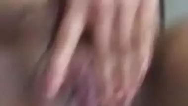 Cute girl fingering pussy on selfie cam