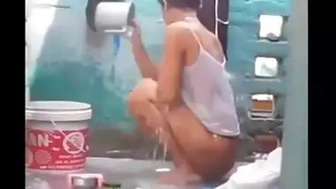 Village girl outdoor nude bath videos