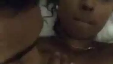 Big boobed dark Indian girl boobs sucking