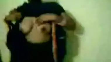 Southindian Kannada Girl's Boobs , hard Nipples exposed byBF