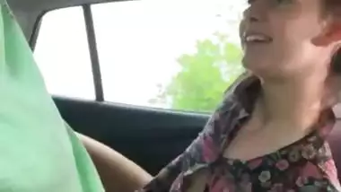 College Slut girl fucked in car sex