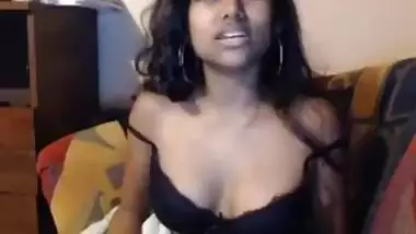 Eye-catching chick needs some oil for her small Indian titties