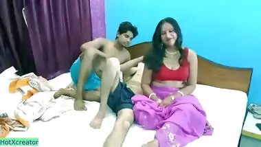Horny Bengali slut wakes bisexual XXX guys up to have Desi threesome