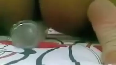 Masterbation of college girl with bottle