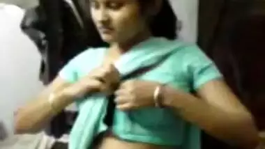 Horny Indian wife in saree striptease at home.