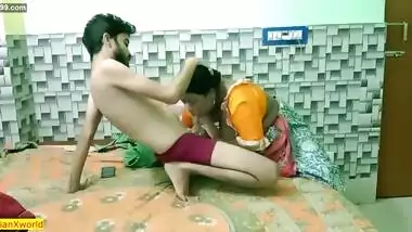 Indian teen boy fucking with hot beautiful maid Bhabhi! Uncut homemade sex