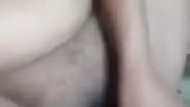 Fat Indian aunty fucks her own hairy twat with the new sex toy