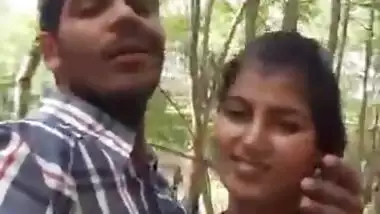 Cute Indian Lovers romance in outdoor