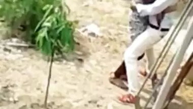 Daring Desi outdoor sex act recorded by a voyeur