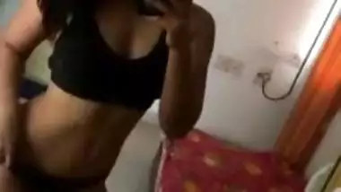 extreme sexy desi babe checking her fit body