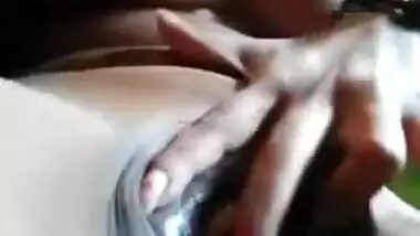 XXX show excites Indian performer who finishes it with fingers in muff