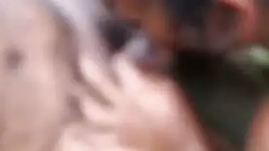 Threesome fucking in jungle by hot Tamil slut