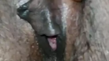 Wife Shows Her Hairy Pussy