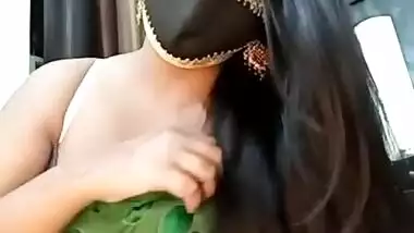 Hot cousin in transparent saree showing her milky white boobs and talking dirty boobs part 3
