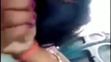 Indian aunty holding cock in train