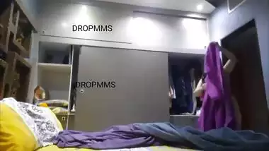 Chubby MILF after bath dress wear caught by stepson