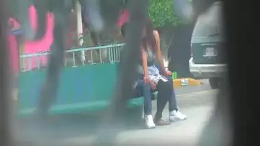 Desi girl riding dick in the park