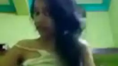 Sexy skinny white desi teen stripping