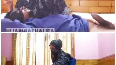 Hot Muslim sex with hijabi girl from two points of view - split screen