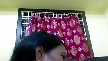 Rich Indian Dehati wife showing boobs to lover