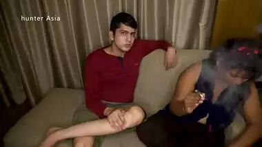 After Smoking Weed, Horny Indian Milf Gets Fucked Hard On Sofa With Sofa Sex