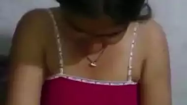 Desi cheating wife romancing her lover at bedroom