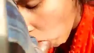 Desi college girl sucking dick outdoors