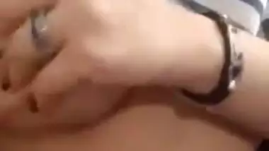 Attractive girl shows big boobs and pussy to boyfriend