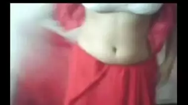 Indian Aunty In Red Saree Seduces Husband