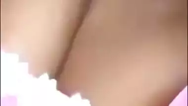 She giving handjob and he playing with her boobs