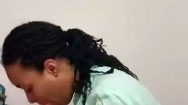 Blowjob by black girl at office to her white boss