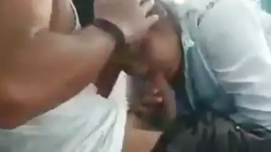 Desi cute girl sucking lover cock outdoor