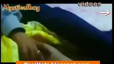 desi sexy sexy shalini in yellow saree romancing by lifting saree