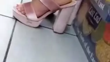 Candid desi high heels feet