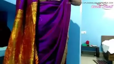 First Time Queen Sonali Has Painful Sex In Blue Saree, cum on boobs