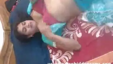 Mallu Bhabhi Naked Stripping Blue Sari Playing With Her Indian Tits