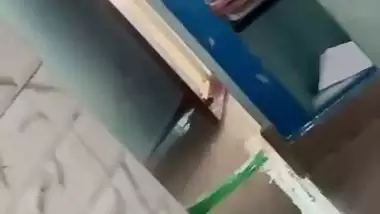 Mom cleaning bathroom in naked caught by son