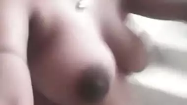 Beautiful girl show her big boob selfie video