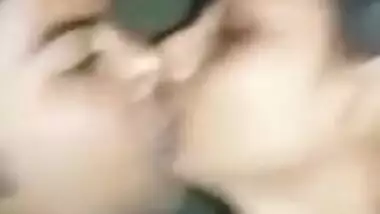 Cute Indian lover Kissing & Boob pressing and Blowjob Selfie