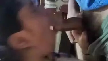 Hot looking Indian girl giving blowjob to BF