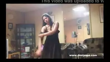 Indian sexy teen striptease at her own home.