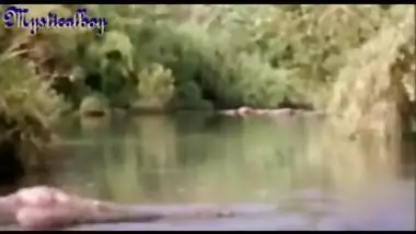 Indian lesbians having fun in the river